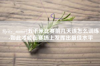 乐平五千米比赛前几天该怎么训练-如此才能在赛场上发挥出最佳水平