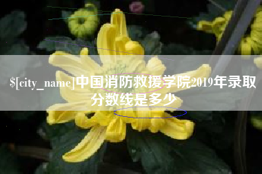 乐平中国消防救援学院2019年录取分数线是多少