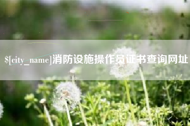 乐平消防设施操作员证书查询网址