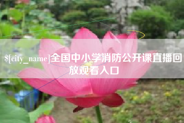 乐平全国中小学消防公开课直播回放观看入口