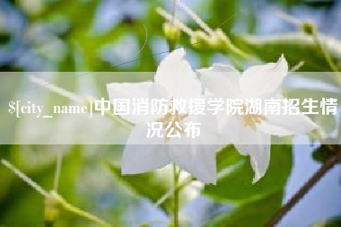 乐平中国消防救援学院湖南招生情况公布
