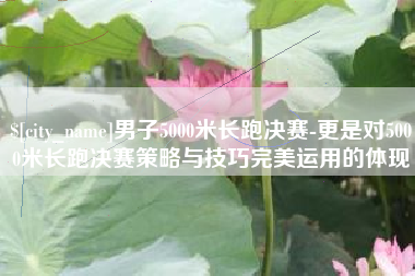 乐平男子5000米长跑决赛-更是对5000米长跑决赛策略与技巧完美运用的体现