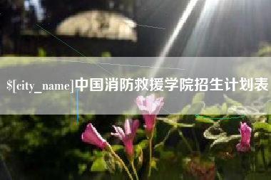 乐平中国消防救援学院招生计划表